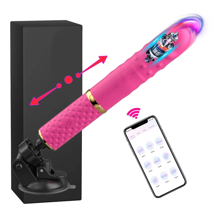 Masturbation Sex Machine for women Automatic App Retractable Vibrator Dildo G-Spot Vaginal Clit Stimulation Massage Adult Produc
