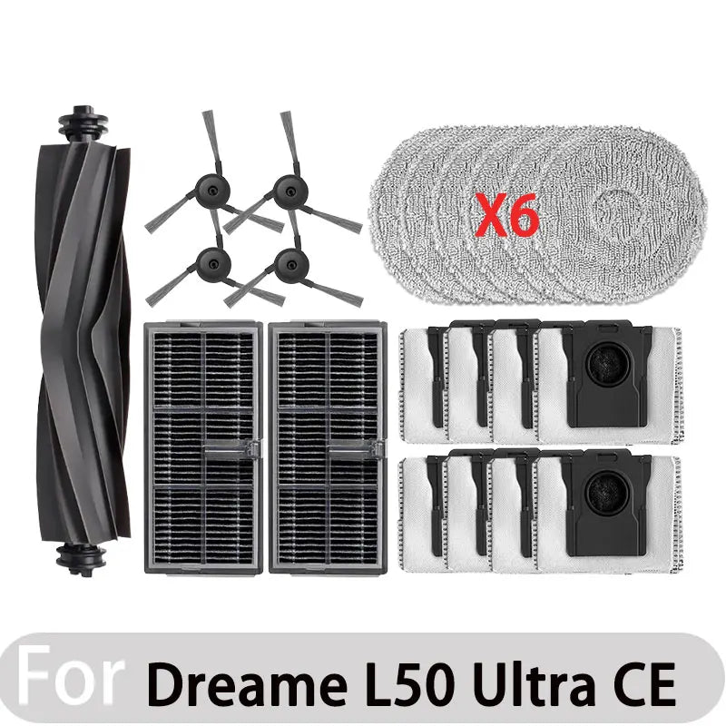 Dreame L50 Ultra CE Robot Vacuum Accessories Main Side Brush Mop Cloth HEPA Filter Dust Bag Spare Parts