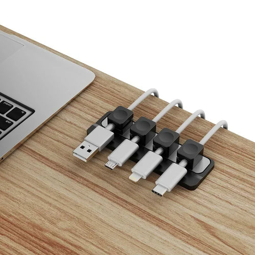Adjustable Magnetic Cable Clips Cord Organizer Holder under Desk Smooth Wire Management Pad - Keeper for Home Office