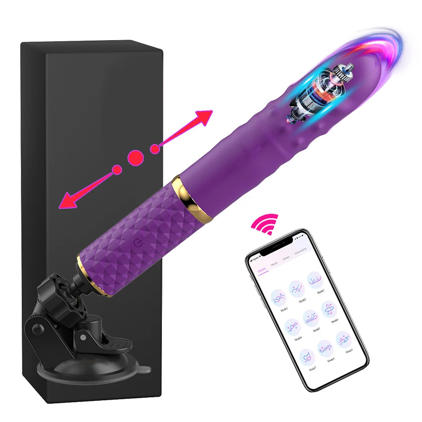 Masturbation Sex Machine for women Automatic App Retractable Vibrator Dildo G-Spot Vaginal Clit Stimulation Massage Adult Produc