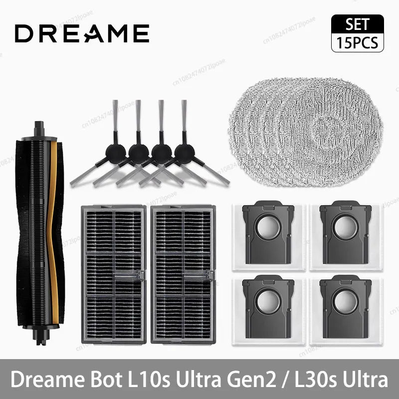 Dreame L10s Ultra Gen2 / L30s Ultra Robot Vacuum Cleaner Accessories Main Side Brush Mop Cloth Hepa Filter Dust Bag Spare Parts