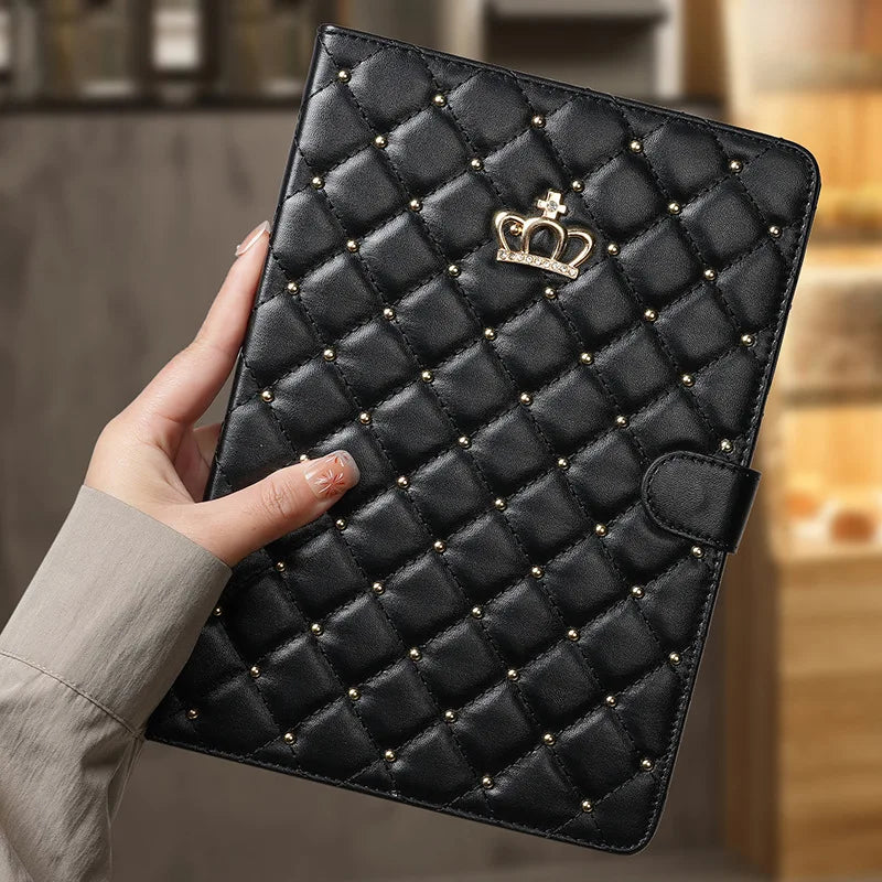 Luxury Crown Bling Diamond Case for iPad 10.2 7th 8th 9th 10th 10.9 Air 4 Air 5 PU Leather Cover iPad 9.7 2017 2018 5th 6th Case