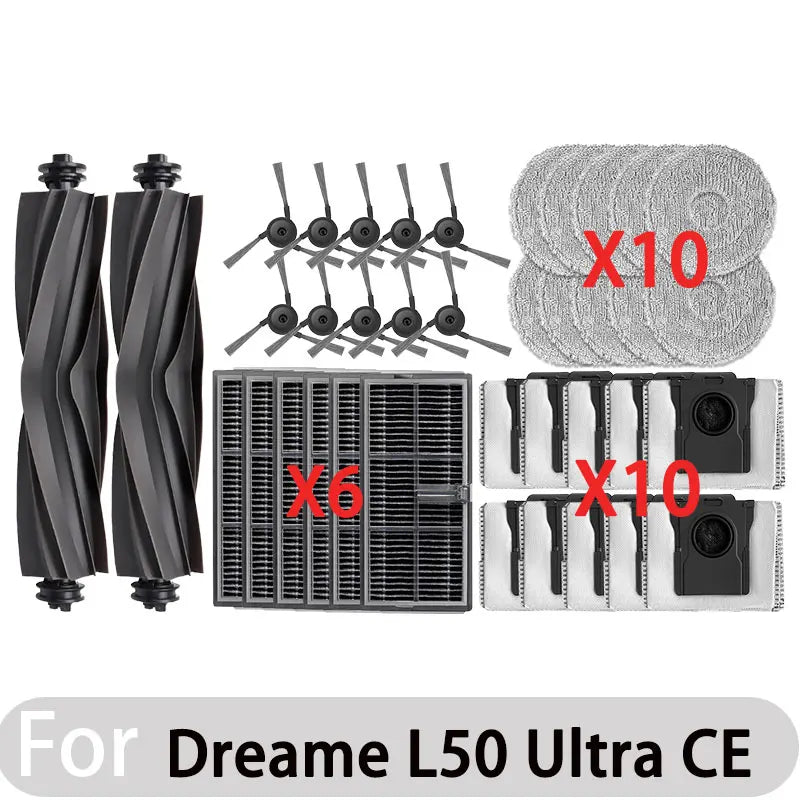 Dreame L50 Ultra CE Robot Vacuum Accessories Main Side Brush Mop Cloth HEPA Filter Dust Bag Spare Parts