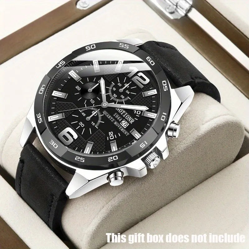 New Men's Watch Classic Fashion Trend Steel Band Men's Watch Calendar Quartz Wristwatch, Men's Gifts