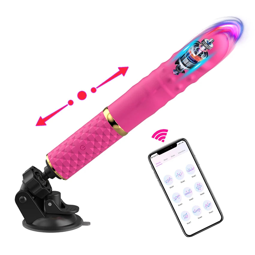 Masturbation Sex Machine for women Automatic App Retractable Vibrator Dildo G-Spot Vaginal Clit Stimulation Massage Adult Produc