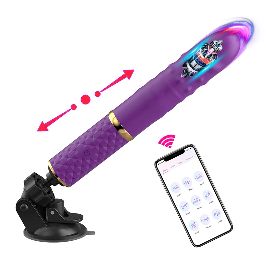 Masturbation Sex Machine for women Automatic App Retractable Vibrator Dildo G-Spot Vaginal Clit Stimulation Massage Adult Produc