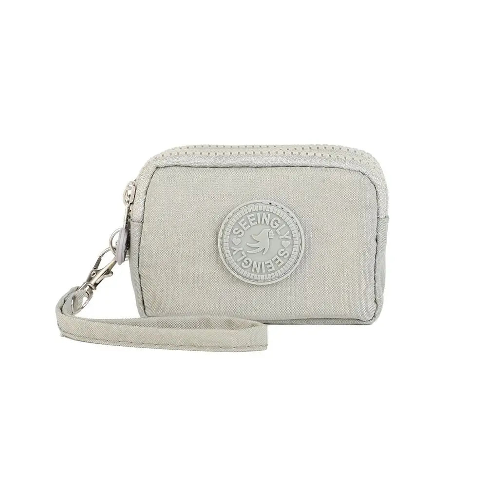 Durable Card Holder Coin Bags Large Capacity Zipper Purse Three Layers Waterproof Wallet Bank ID Credit Card Keys Earphone