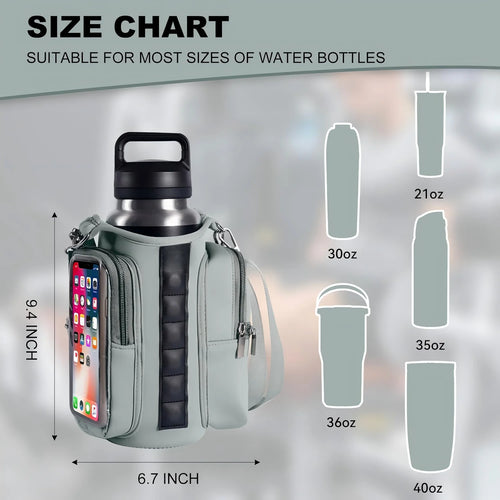 A Grey Men's and Women's Magnetic Fitness Bag with Adjustable Shoulder Straps, an Upgraded Magnetic Bag for Office Water Bottle