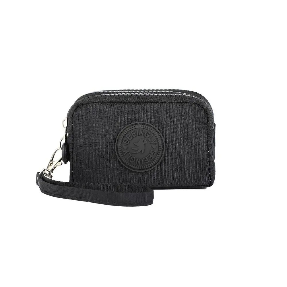 Durable Card Holder Coin Bags Large Capacity Zipper Purse Three Layers Waterproof Wallet Bank ID Credit Card Keys Earphone