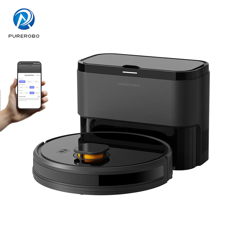 Purerobo LDS Robot Vacuum Cleaner X7-D High Suction Power WiFi 2.4G Auto Emptying Dust Collector Tuya Smart Home App Compatible