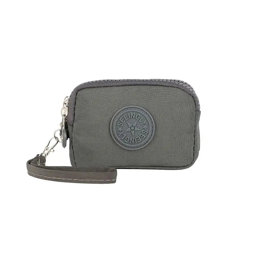 Durable Card Holder Coin Bags Large Capacity Zipper Purse Three Layers Waterproof Wallet Bank ID Credit Card Keys Earphone