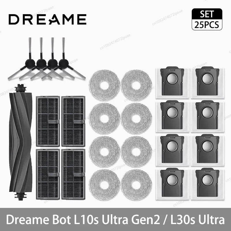 Dreame L10s Ultra Gen2 / L30s Ultra Robot Vacuum Cleaner Accessories Main Side Brush Mop Cloth Hepa Filter Dust Bag Spare Parts