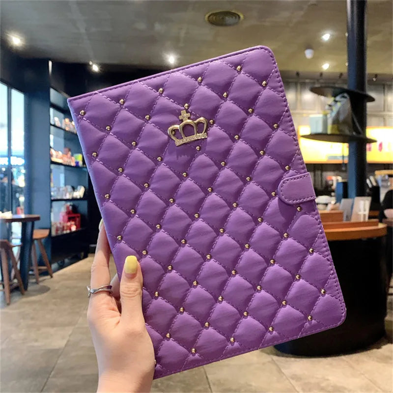 Luxury Crown Bling Diamond Case for iPad 10.2 7th 8th 9th 10th 10.9 Air 4 Air 5 PU Leather Cover iPad 9.7 2017 2018 5th 6th Case
