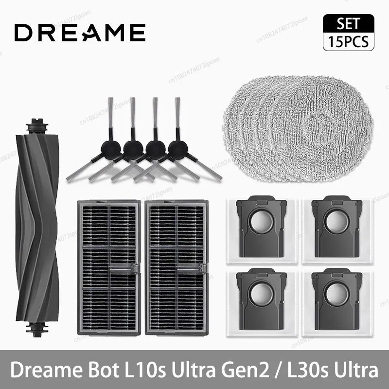 Dreame L10s Ultra Gen2 / L30s Ultra Robot Vacuum Cleaner Accessories Main Side Brush Mop Cloth Hepa Filter Dust Bag Spare Parts