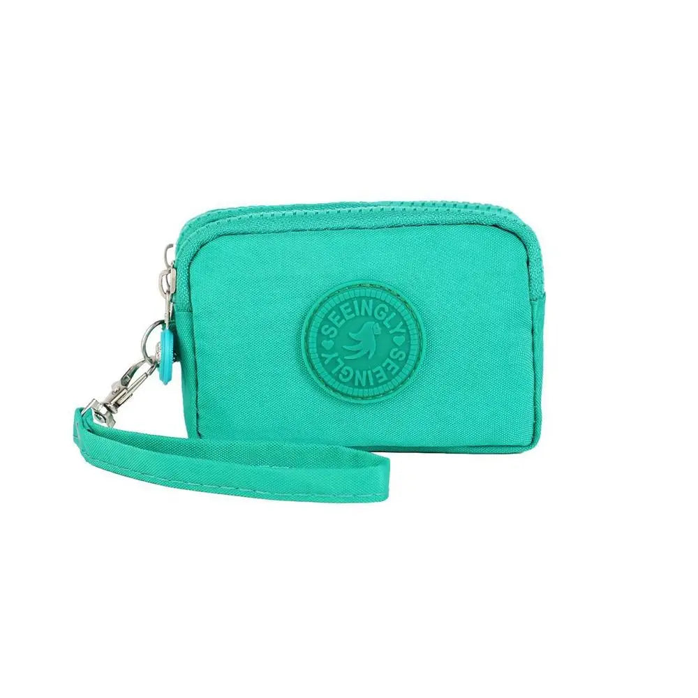 Durable Card Holder Coin Bags Large Capacity Zipper Purse Three Layers Waterproof Wallet Bank ID Credit Card Keys Earphone