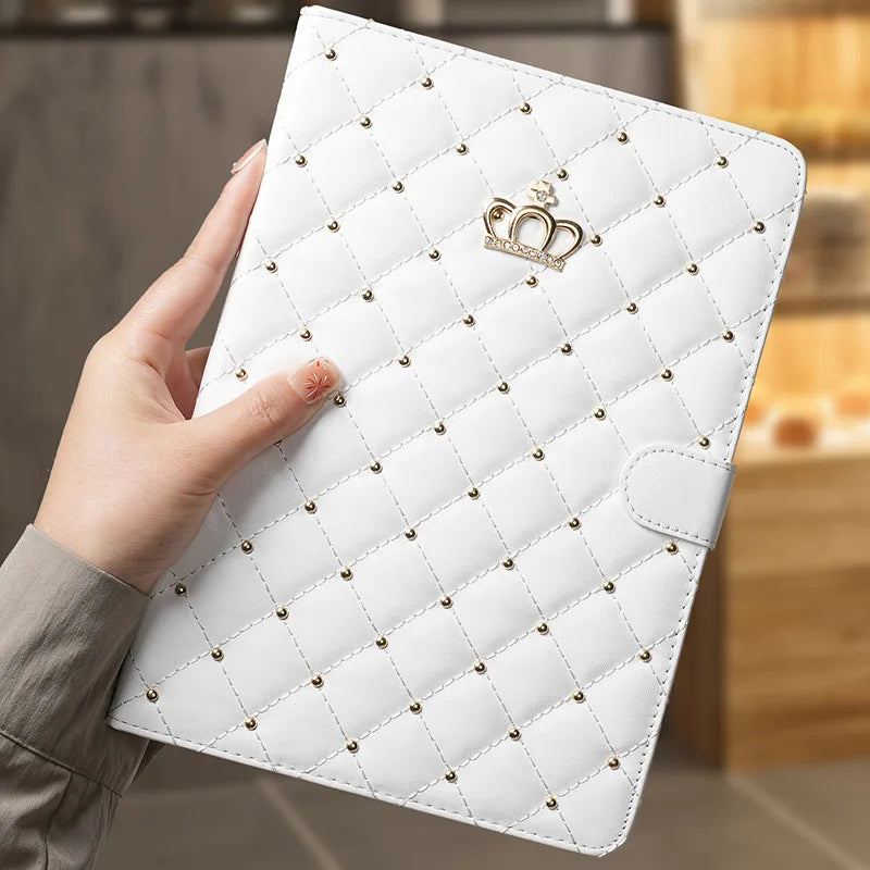 Luxury Crown Bling Diamond Case for iPad 10.2 7th 8th 9th 10th 10.9 Air 4 Air 5 PU Leather Cover iPad 9.7 2017 2018 5th 6th Case