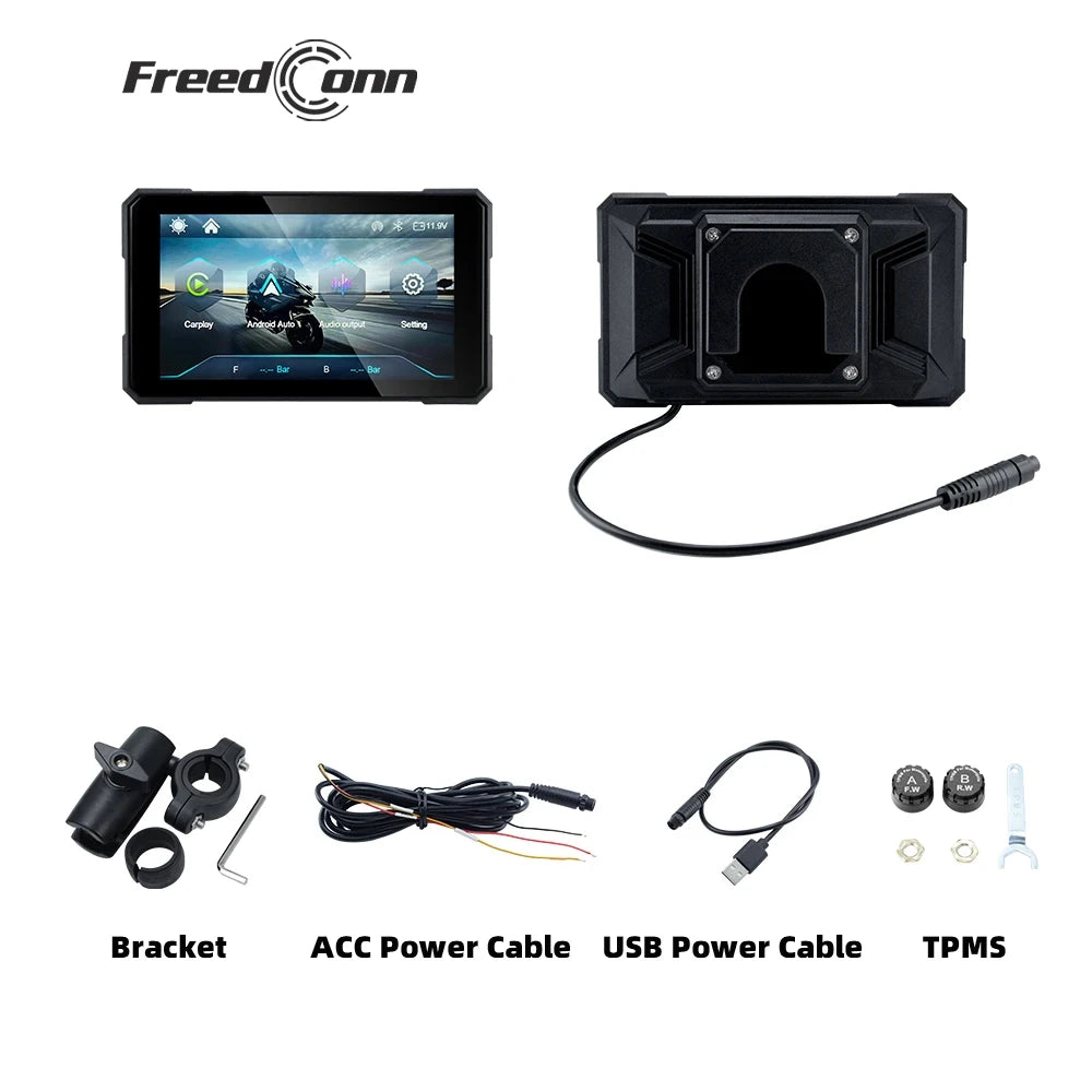 EKIY 5.0 inch Wireless CarPlay Moto Android Auto Portable Digital Motorcycle Dashboard GPS Navigation Removable Display Screen
