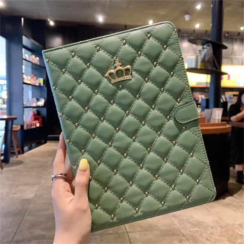 Luxury Crown Bling Diamond Case for iPad 10.2 7th 8th 9th 10th 10.9 Air 4 Air 5 PU Leather Cover iPad 9.7 2017 2018 5th 6th Case